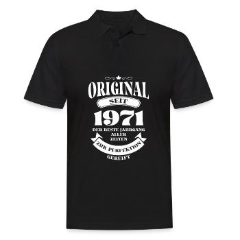 Vintage Original Design Geburtstag Jahrgang 1971 - Männer Poloshirt - Schwarz - Vorne - Kai (181cm)