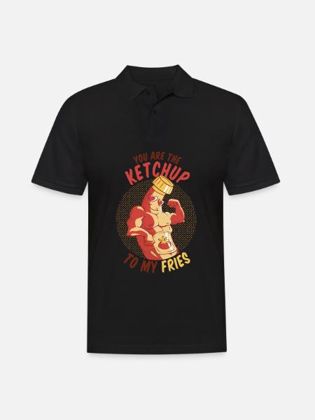 Tu es le ketchup pour mes frites faim flirt - Polo Homme - noir