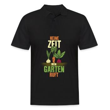 KEINE ZEIT MEIN GARTEN RUFT - Männer Poloshirt - Schwarz - Vorne - Kai (181cm)