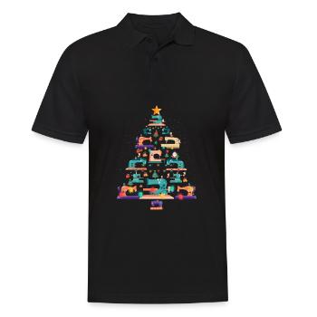 Machine à coudre de Noël Amant de quilter d'arbre de Noël - Polo Homme - noir - Devant - Kai (181cm)
