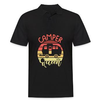 Camper Queen Camping Mom RV Cool Mütter Tag Retro - Männer Poloshirt - Schwarz - Vorne - Kai (181cm)