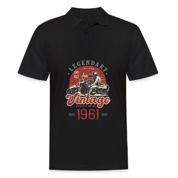1961 anniversary motorcycle biker vintage 61 years - Men's Polo Shirt - black - Front - Kai (181cm)