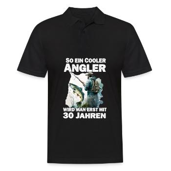 30 Geburtstag Angler Fischen Angeln Spruch - Männer Poloshirt - Schwarz - Vorne - Kai (181cm)