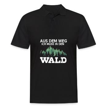 Aus Dem Weg Ich Muss In Den Wald Naturliebhaber - Männer Poloshirt - Schwarz - Vorne - Kai (181cm)