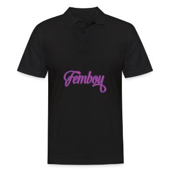 Femboy Logo Cross Dressing Motiv Geschenk Feminin - Männer Poloshirt - Schwarz - Vorne - Kai (181cm)
