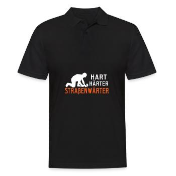 Hart Härter Straßenwärter Geschenk Chausseewärter - Männer Poloshirt - Schwarz - Vorne - Kai (181cm)