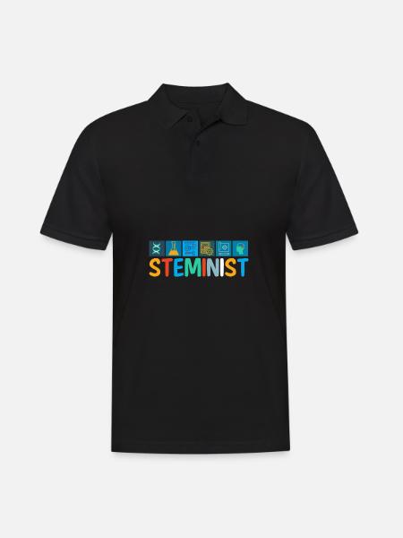 Steminist Women Science Gift Saying - Men's Polo Shirt - black