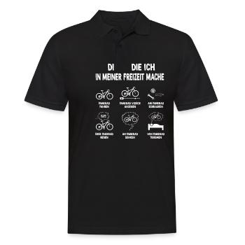Fahrrad Dinge die ich in meiner Freizeit mache - Männer Poloshirt - Schwarz - Vorne - Kai (181cm)