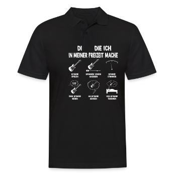 gitarre Dinge die ich in meiner Freizeit mache - Männer Poloshirt - Schwarz - Vorne - Kai (181cm)