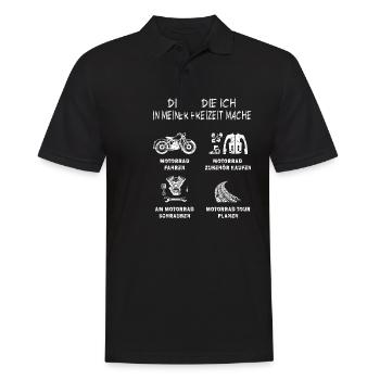 motorrad Dinge die ich in meiner freizeit mache - Männer Poloshirt - Schwarz - Vorne - Kai (181cm)