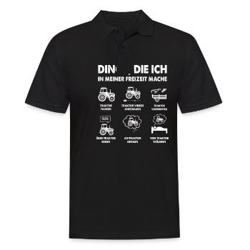 traktor dinge die ich in meiner Freizeit mache - Männer Poloshirt - Schwarz - Vorne - Kai (181cm)