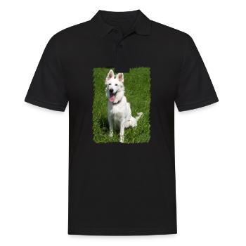 weißer Engel - Männer Poloshirt - Schwarz - Vorne - Kai (181cm)