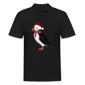 Bonnet Écharpe Père Noël Oiseau Macareux - Polo Homme - noir - Devant - Kai (181cm)