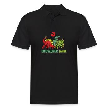 Dinosaur 3 Years Boy Birthday - Men's Polo Shirt - black - Front - Kai (181cm)