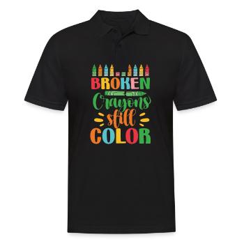 Crayons cassés Couleur fixe - Polo Homme - noir - Devant - Kai (181cm)