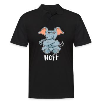 Nope Funny Lazy Elephant - Men's Polo Shirt - black - Front - Kai (181cm)