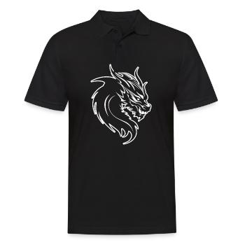 Drache Drachen Fantasie Mythologie - Männer Poloshirt - Schwarz - Vorne - Kai (181cm)