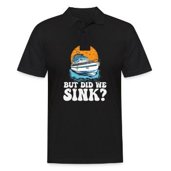 But Did We Sink Funny Boat Captain Motorboating - Männer Poloshirt - Schwarz - Vorne - Kai (181cm)