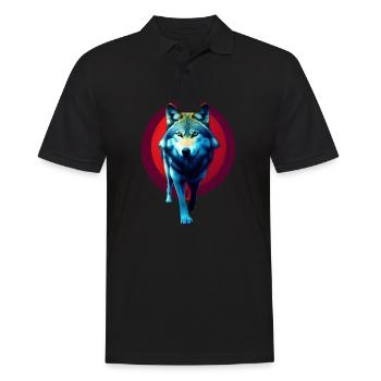 Wolf - Männer Poloshirt - Schwarz - Vorne - Kai (181cm)