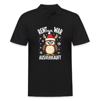 Eule Rentier war ausverkauft - Männer Poloshirt - Schwarz - Vorne - Kai (181cm)