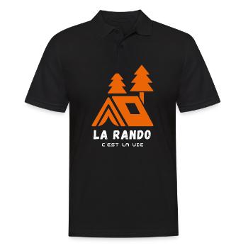 Wandern ist Leben. Humor, Leidenschaft, Wandern - Männer Poloshirt - Schwarz - Vorne - Kai (181cm)