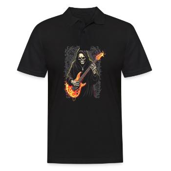 Grim Reaper avec guitare électrique Rock Heavy Metal - Polo Homme - noir - Devant - Kai (181cm)