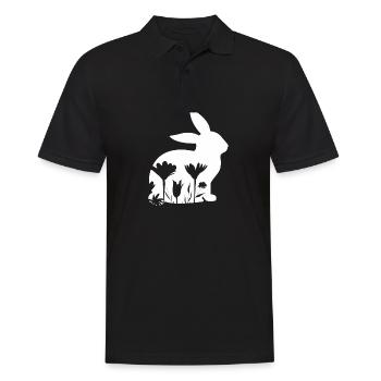 hase - geschenkidee für Ostern - Osterhase - Männer Poloshirt - Schwarz - Vorne - Kai (181cm)