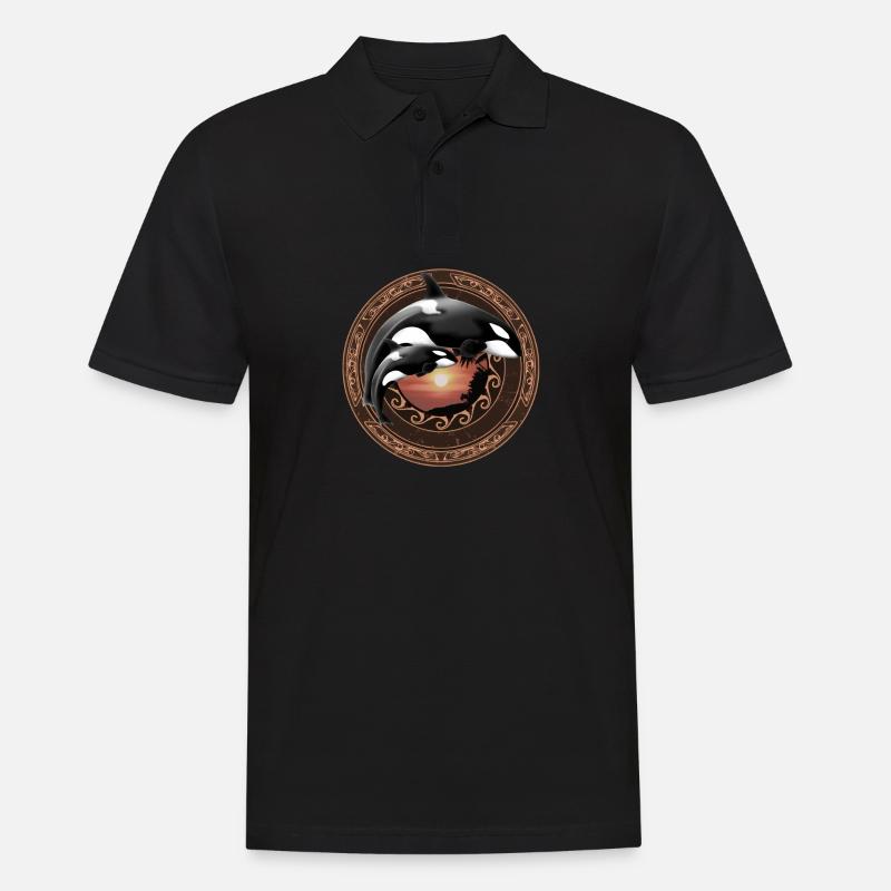 Orca Killerwal - Männer Poloshirt - Schwarz