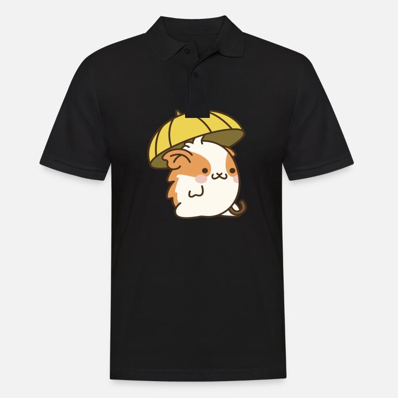 Regenschirm Hamster - Männer Poloshirt - Schwarz