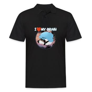 I love my brain Waschbär - Männer Poloshirt - Schwarz - Vorne - Kai (181cm)