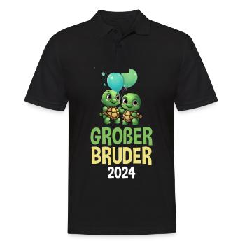 Ich Werde Großer Bruder 2024 Schildkröte Baby - Männer Poloshirt - Schwarz - Vorne - Kai (181cm)