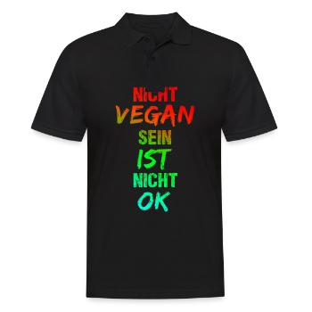 Nicht Vegan Sein Ist Nicht Okey Kein Fleisch Essen - Männer Poloshirt - Schwarz - Vorne - Kai (181cm)