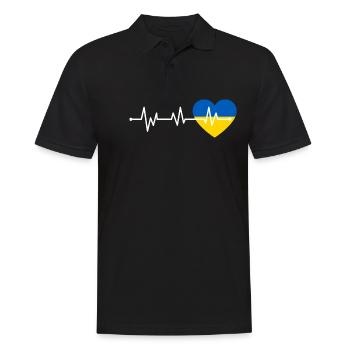 Heartbeat Ukraine - Männer Poloshirt - Schwarz - Vorne - Kai (181cm)