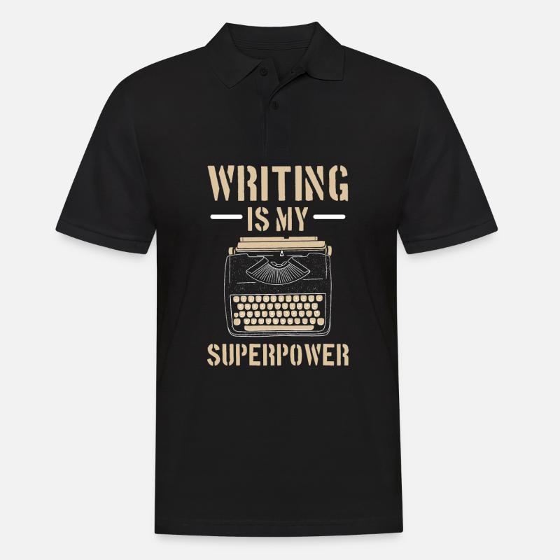 Autor - Männer Poloshirt - Schwarz