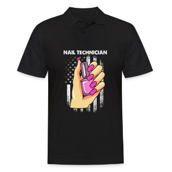 Nageldesignerin Nagel Kosmetik Kosmetikerin - Männer Poloshirt - Schwarz - Vorne - Kai (181cm)