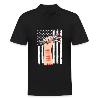 Kosmetikerin - Männer Poloshirt - Schwarz - Vorne - Kai (181cm)
