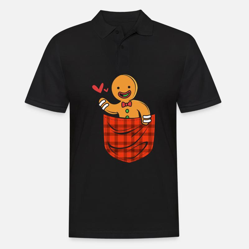 Lebkuchenmann Lebkuchenherz Lebkuchen Naschen - Männer Poloshirt - Schwarz