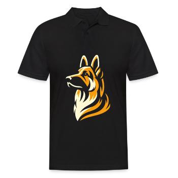 German Shepherd Elegance - Men's Polo Shirt - black - Front - Kai (181cm)