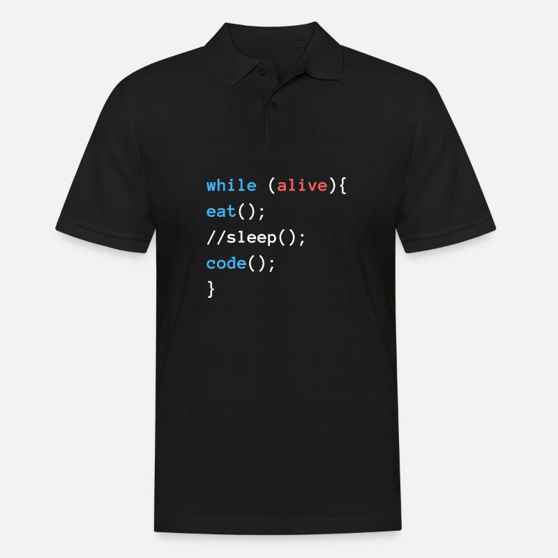 Eat Sleep Code | Programmierer Design - Männer Poloshirt - Schwarz