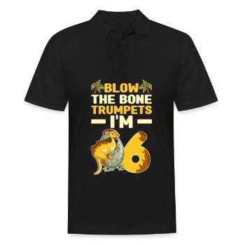 Dinosaur Children's Birthday - Men's Polo Shirt - black - Front - Kai (181cm)