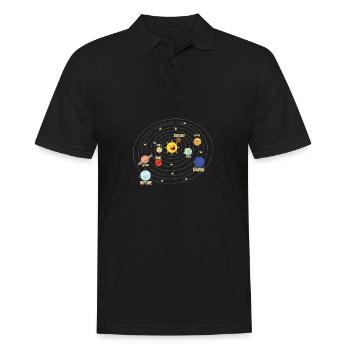 Primary school solar system in space gift - Men's Polo Shirt - black - Front - Kai (181cm)