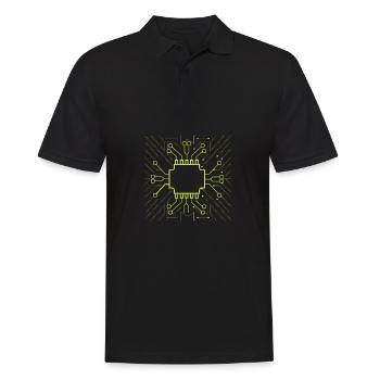 Computer Scientist Admin Hardware CPU - Men's Polo Shirt - black - Front - Kai (181cm)