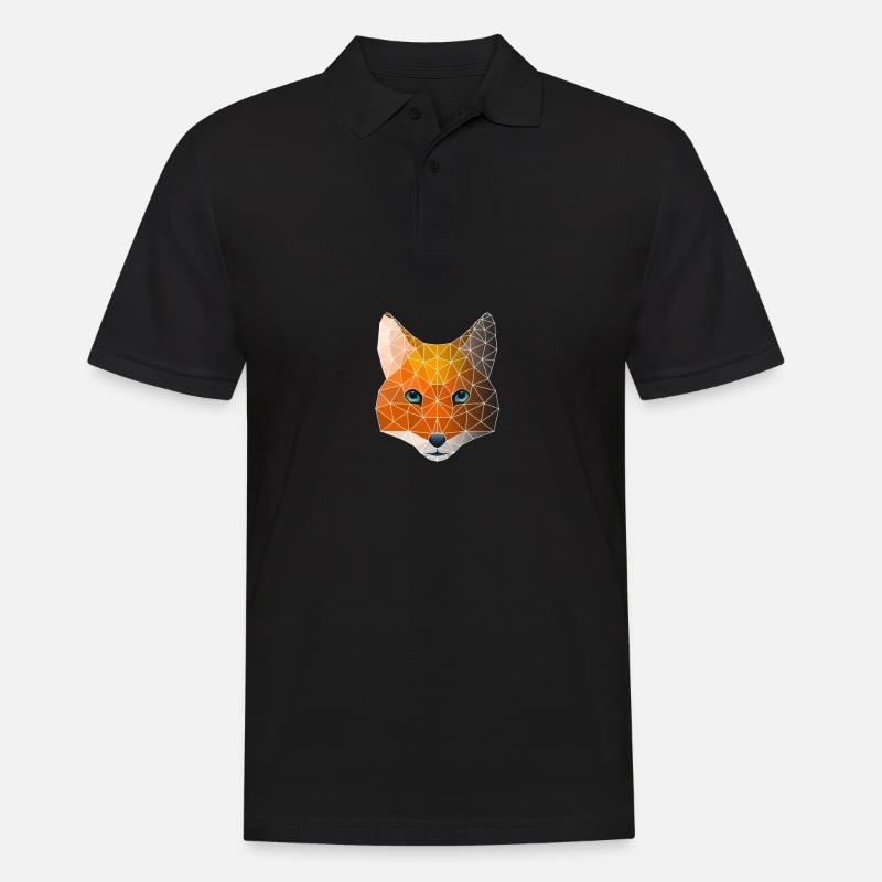 Polygon geometry fox - Men's Polo Shirt - black