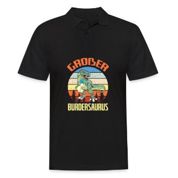 Großer Burdersaurus Dino Bruder Geschwister Spruch - Männer Poloshirt - Schwarz - Vorne - Kai (181cm)