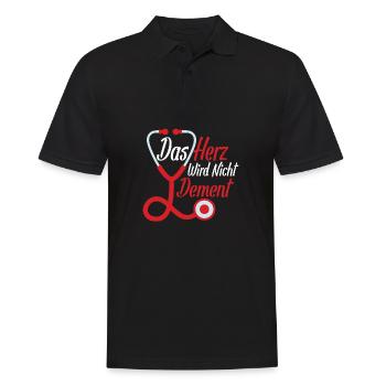 Das Herz wird Nicht Dement Altenpflegerin Pflege - Männer Poloshirt - Schwarz - Vorne - Kai (181cm)
