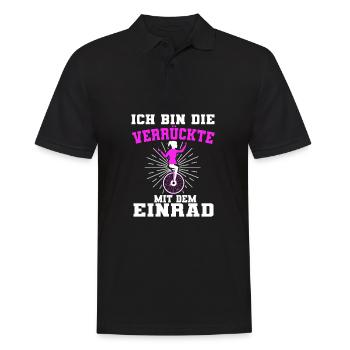 Lustiges Einrad Mädchen Einradfahren Spruch - Männer Poloshirt - Schwarz - Vorne - Kai (181cm)