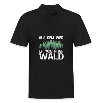 Aus dem Weg Ich muss in den Wald Forstwirt Spruch - Männer Poloshirt - Schwarz - Vorne - Kai (181cm)
