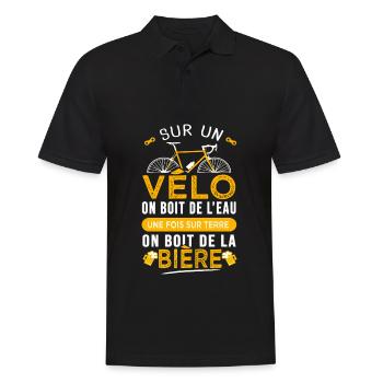 Cycliste vélo Humour passion velo - Polo Homme - noir - Devant - Kai (181cm)