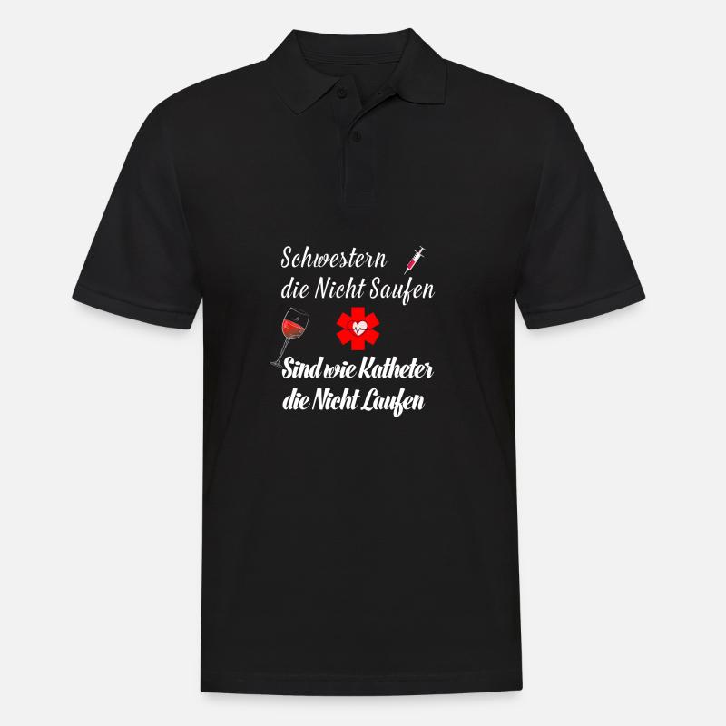 Lustiges Krankenschwester Pflegerin - Männer Poloshirt - Schwarz