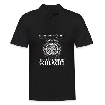 Kriegerin Schildmaid Nordische Mythologie - Männer Poloshirt - Schwarz - Vorne - Kai (181cm)
